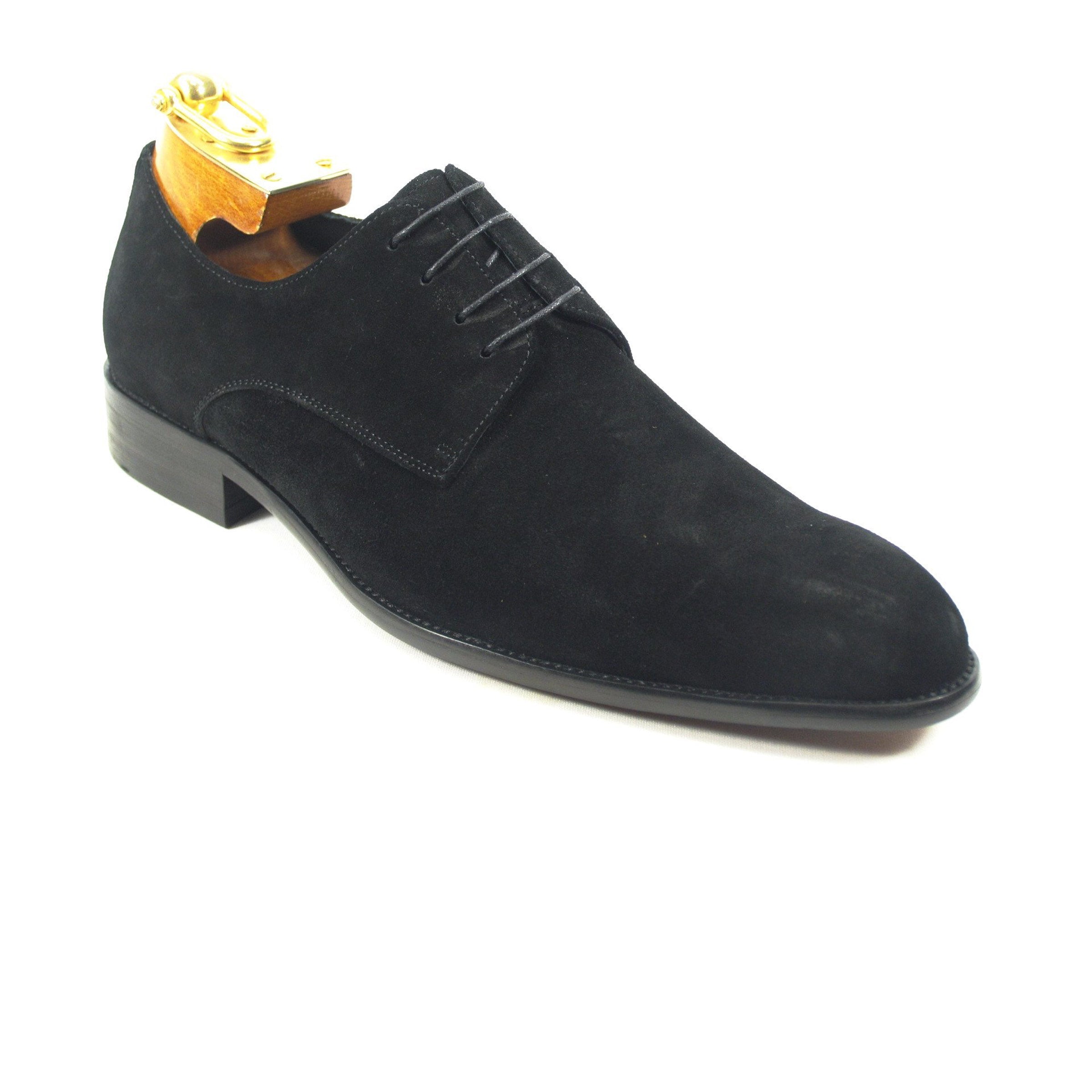 Mens Pain Toe Suede Oxford Dress Shoe in Black - 8