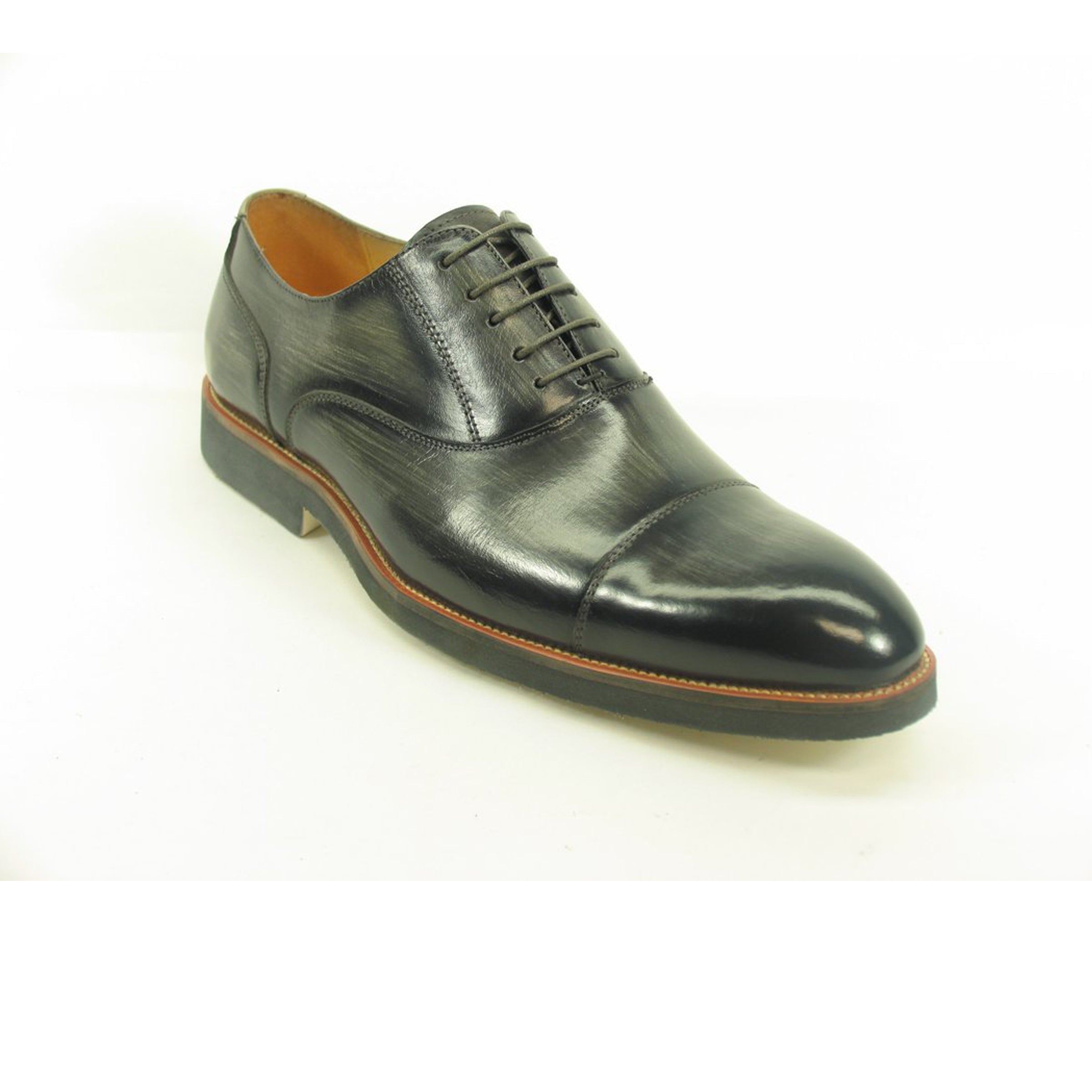 Mens Carrucci Semi-Casual Painted Leather Dress Shoe in Burgundy - 8.5