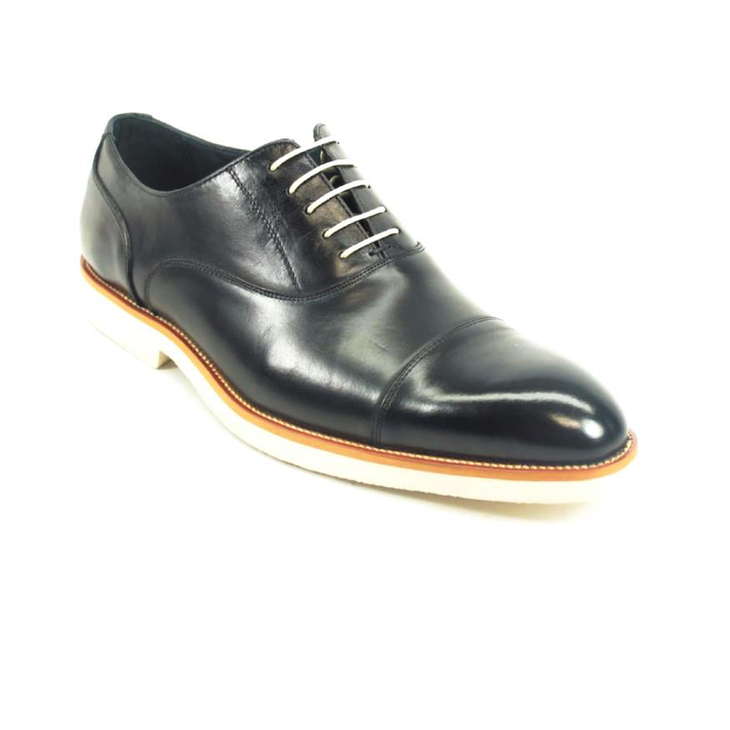 Mens Carrucci Semi-Casual Painted Leather Dress Shoe in Grey - 8.5