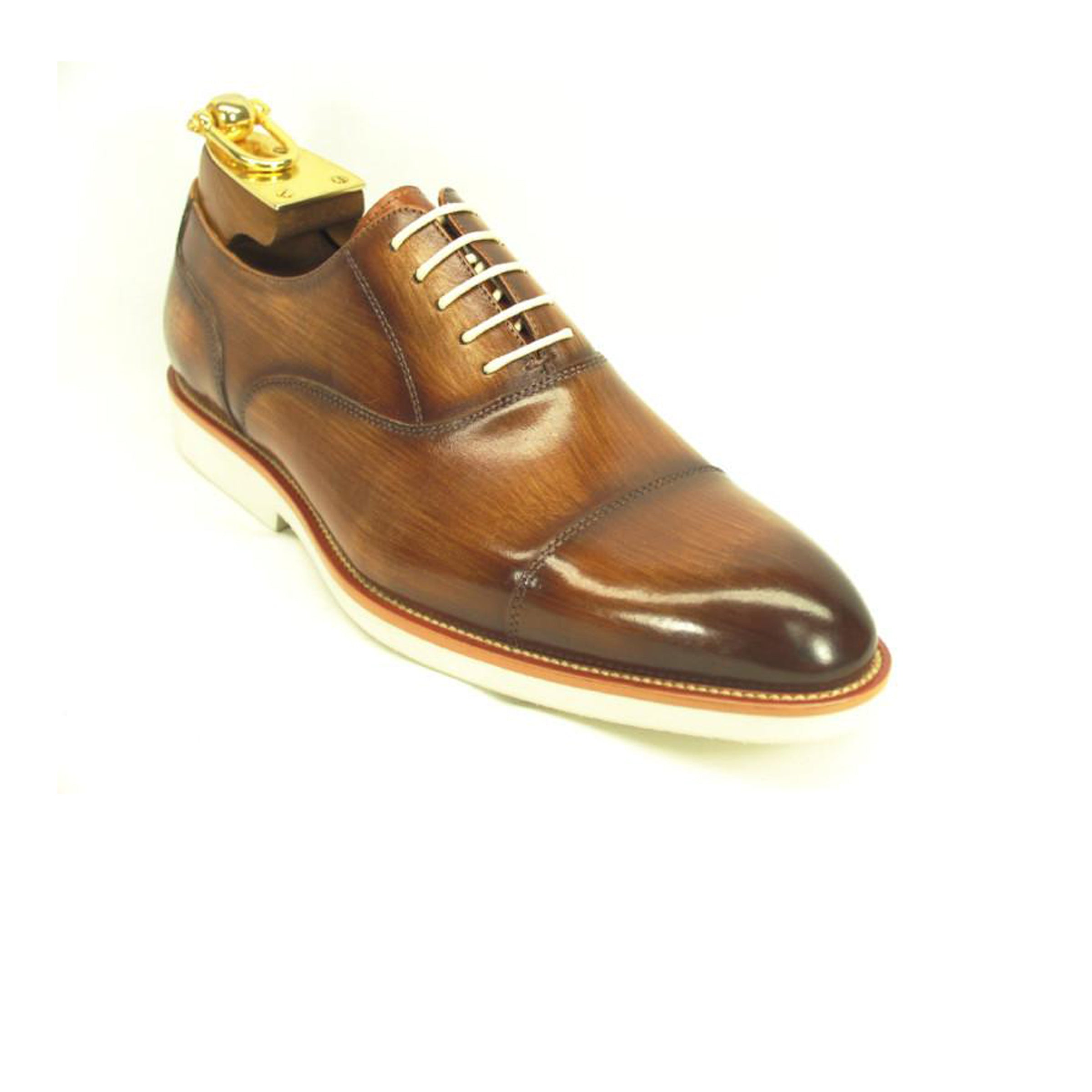 Mens Carrucci Semi-Casual Painted Leather Dress Shoe in Cobalt Blue - 8.5