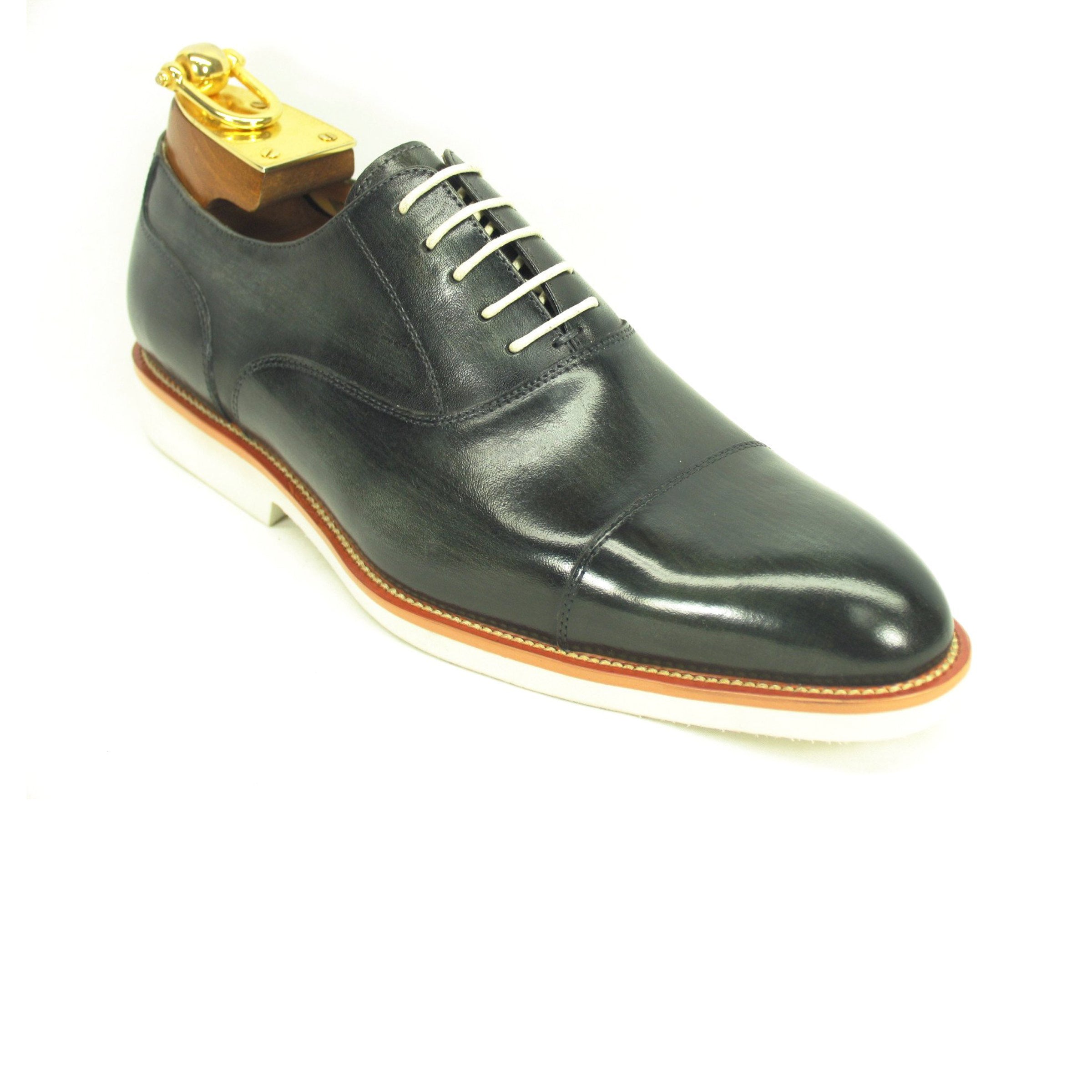 Mens Carrucci Semi-Casual Painted Leather Dress Shoe in Cobalt Blue - 8.5
