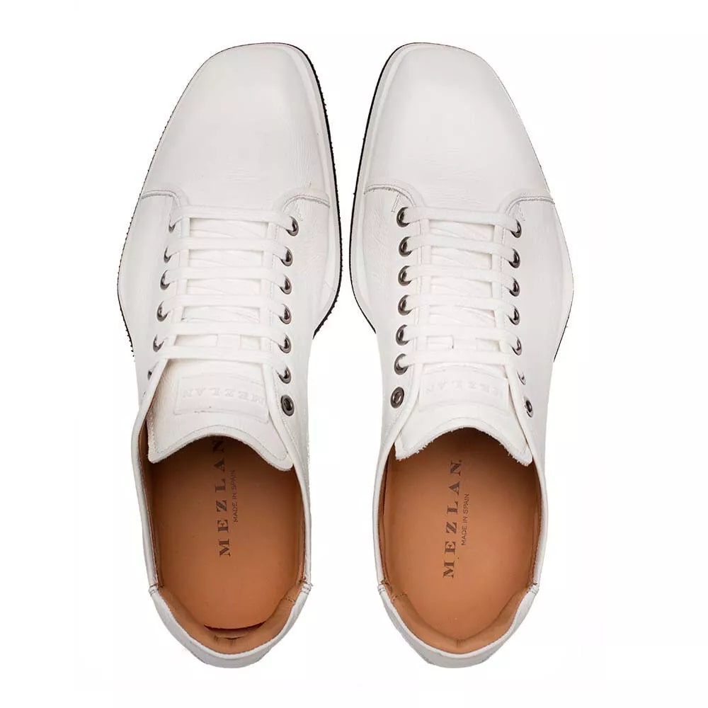 Mezlan Cartuja Sport Oxford White Shiny Calf Sneakers - 8