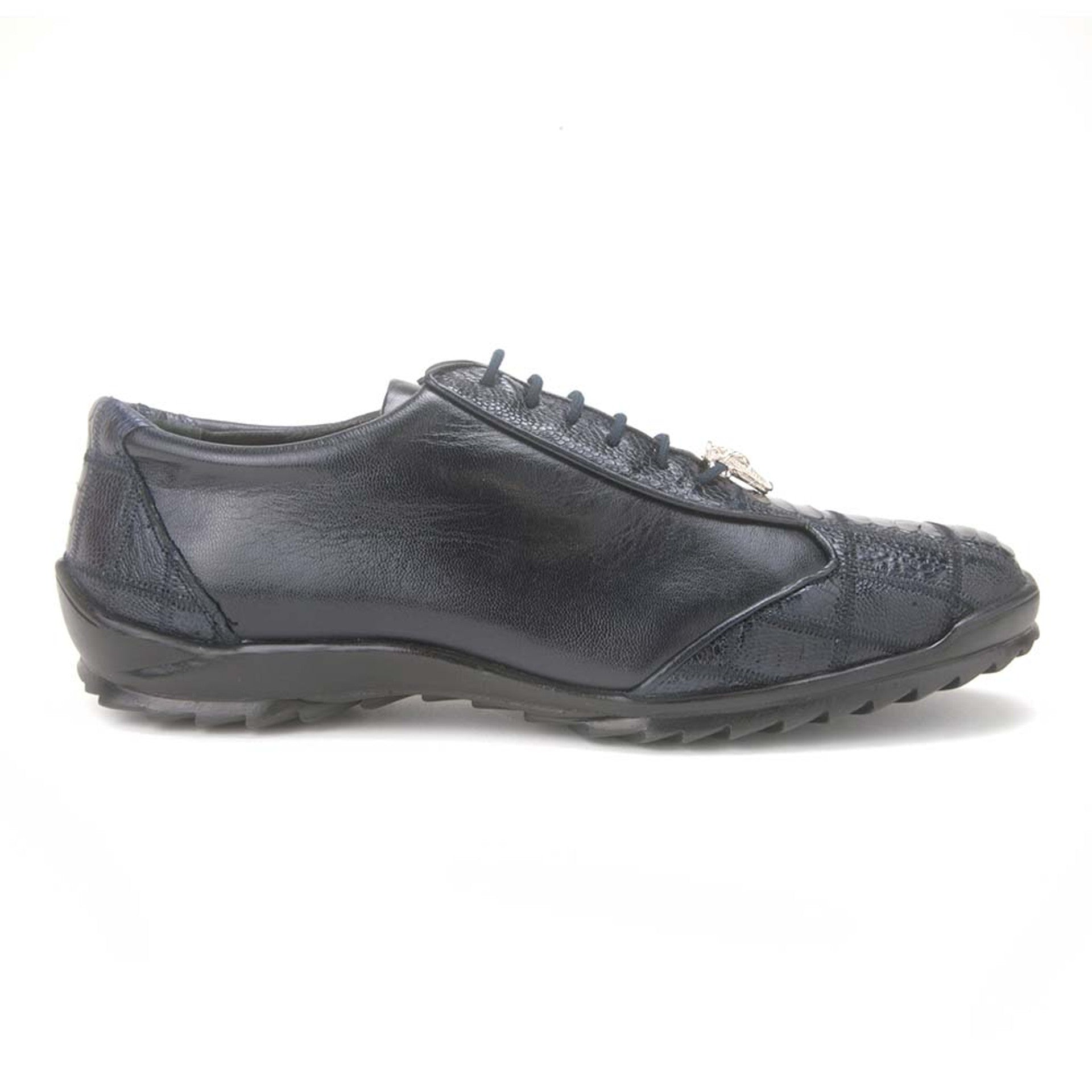 Los Altos Navy Genuine Ostrich Men's Casual Sneaker - 8-M