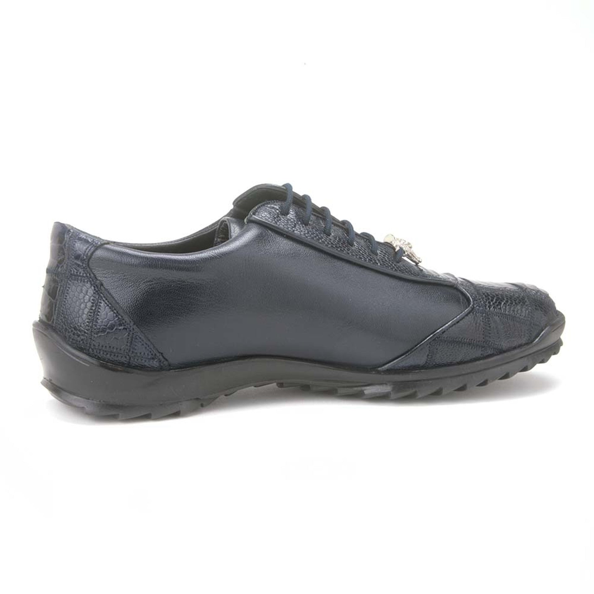 Los Altos Navy Genuine Ostrich Men's Casual Sneaker - 8-M