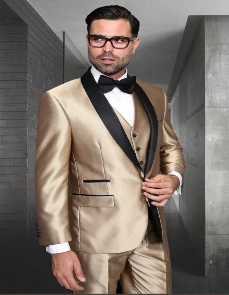 Mens Champagne Tailored Fit Tuxedo - Default Title