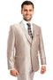 Cheap Priced Suit- Men's Two Button Vested Shiny Sharkskin Wedding & Prom Fashion Champagne Suit