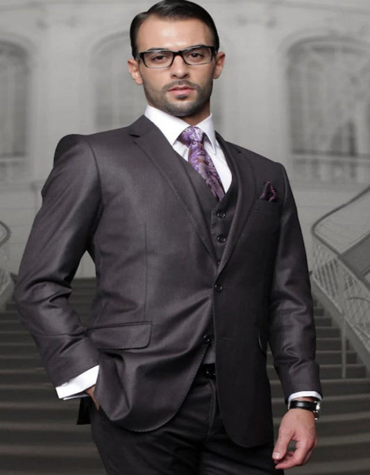 Big and Tall Suit - Charcoal Big and Tall Regular Fit 3 PC Suit