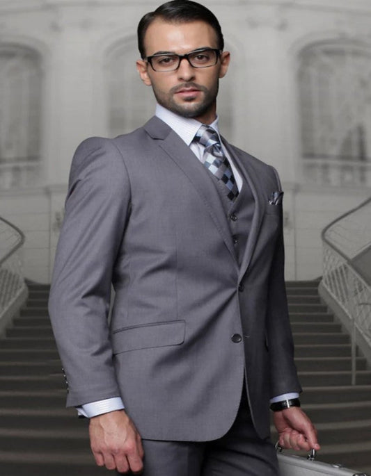 Big and Tall Suit - Charcoal Big and Tall Regular Fit 3 PC Suits