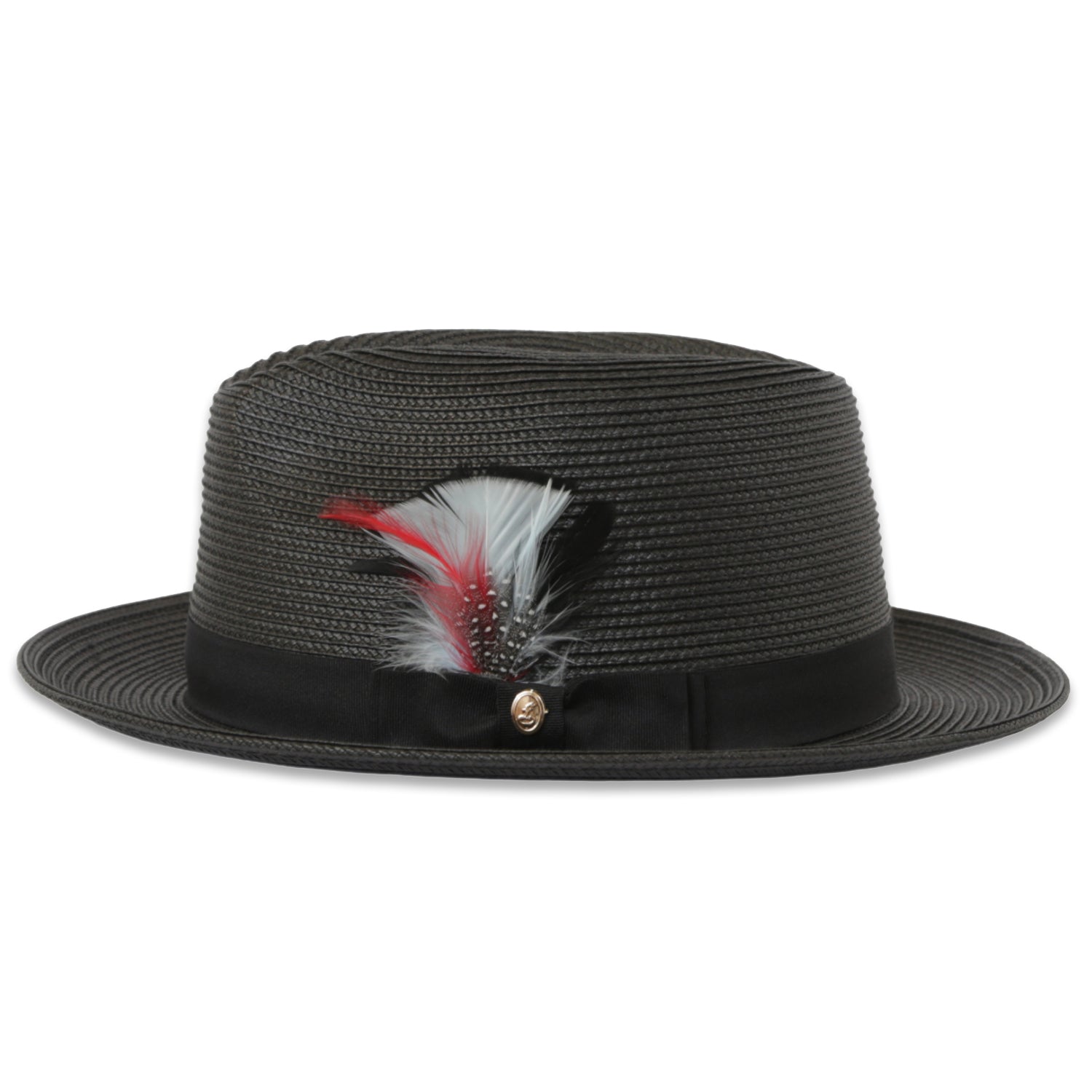 Tapa Crushable Straw Hat Fedora in Charcoal - Small