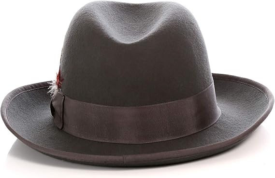 Premium Godfather Hat - Homburg Hat - Men's Homburg  Charcoal - Small