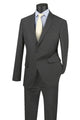 Cheap Priced Suit  - Mens Two Button Modern Fit Wool Feel - Designer Brand Charcoal Suit