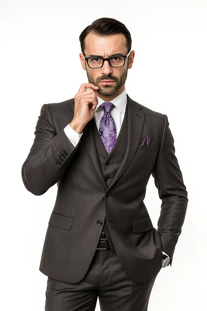  Charcoal 2-Button Regular Fit Suit