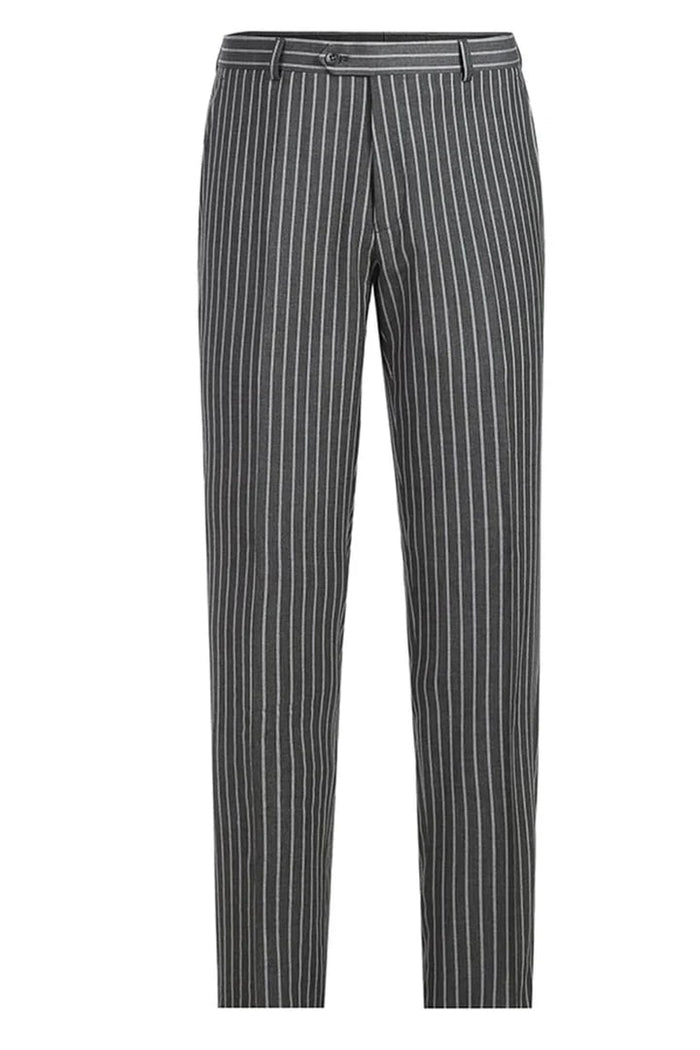 Cheap priced Suit  - Mens Classic Fit Double Breasted Charcoal Grey Suit Bold Gangster Pinstripe
