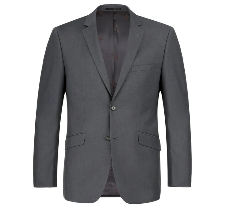 Cheap Suit - Mens Basic Two Button Classic Fit Charcoal Grey Suit With Optional Vest