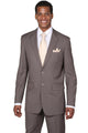 Cheap Priced Suit- Mens 2 Button Modern Fit Smooth Tonal Pinstripe Business Charcoal Suit