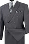 Cheap priced Suit- Mens Classic Double Breasted Charcoal Suit