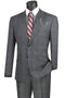 Cheap Priced Suit - Mens 2 Button Modern Fit Peak Lapel Plaid Charcoal Suit
