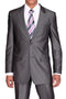 Cheap Priced Suit -Mens 2 Button Slim Fit Peak Lapel Shiny Sharkskin Charcoal Grey Suit
