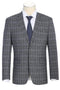 Cheap priced Suit - Mens Two Button Slim Fit Two Piece Charcoal Grey Bold Suit  Windowpane Plaid