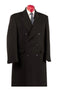 men's Double Breasted Charcoal Grey Six Button Fully Lined Long overcoat