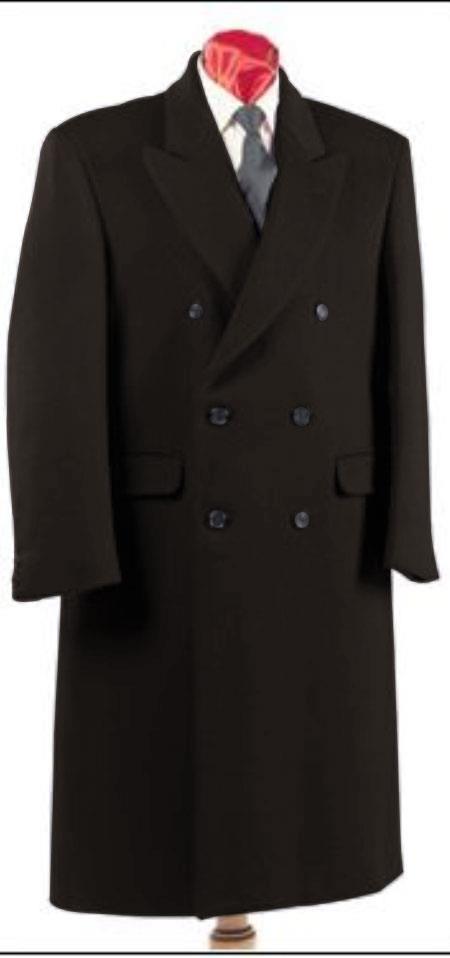 Double Breasted Overcoat - Full length Topcoat in Australian Wool Fabric in 7 Colors