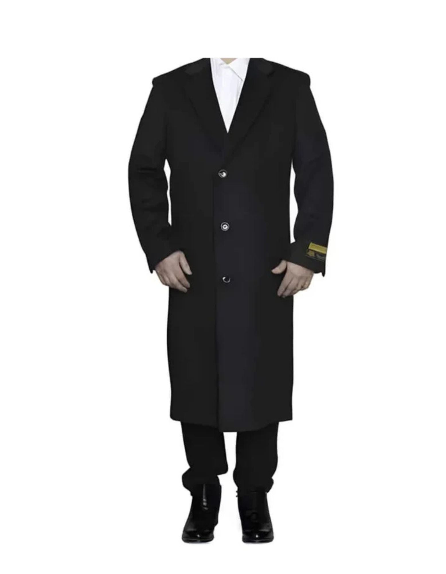 3 Button Full Length Wool Dress Ankle length Dark Charcoal Top Coat/Overcoat - Coat Size 38