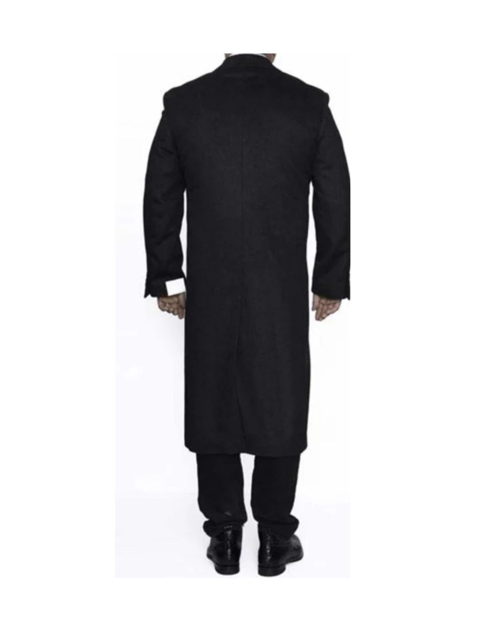 3 Button Full Length Wool Dress Ankle length Dark Charcoal Top Coat/Overcoat