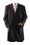Dark Charcoal Masculine color Luxury Wool / Three-quarter Length Long men's Dress Topcoat - Winter coat ~ overcoats for men