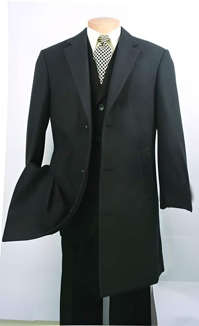 Dark Charcoal Masculine color Ankle length Fully Lined Overcoat Blend