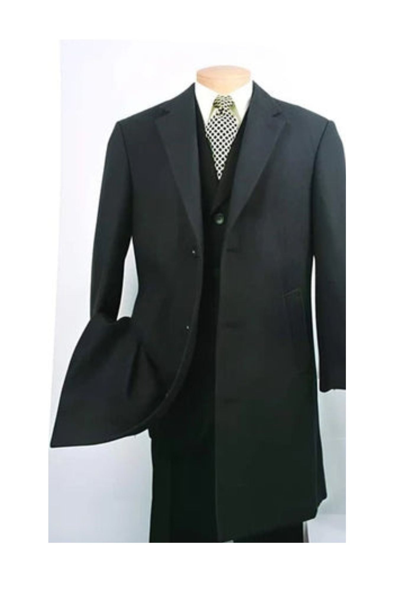Dark Charcoal Masculine color Ankle length Fully Lined Overcoat Blend men's Car Coat - Mid length Wool Coat - Coat Size 38