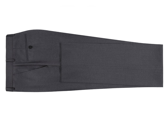 Dress Pants Regular Leg Un-Hemmed Bottoms in Charcoal - Dress Size Pants : 28