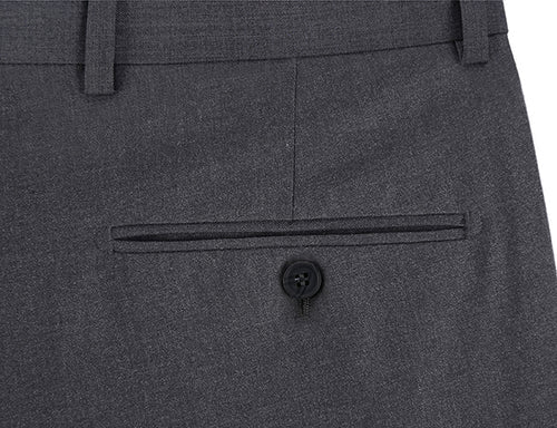 Dress Pants Regular Leg Un-Hemmed Bottoms in Charcoal