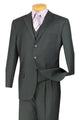 Cheap Priced Suit  - Mens 3 Button Classic Fit Vested Basic Charcoal Suit