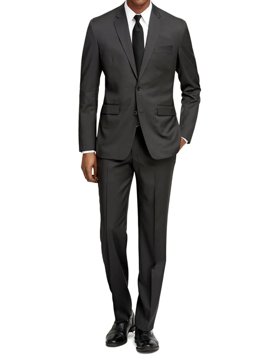 Manchester Tailored Suits - Slim Fit Charcoal Suit - Tapered Europian Cut Suit - Coat Size 38