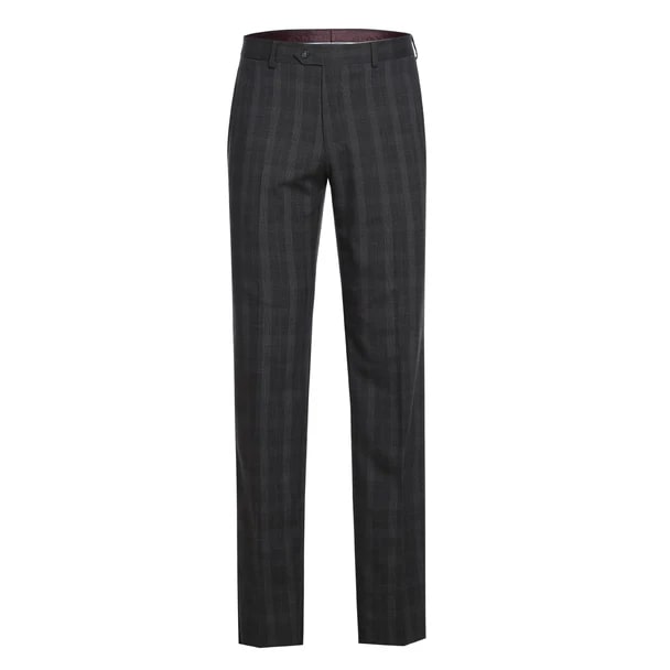 Designer Brand - Stretch Performance Single Breasted Slim Fit Charcoal Plaid