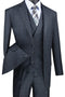 Cheap Priced Suit - Mens 2 Button Double Breasted Vest Plaid Charcoal Suit