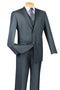 Cheap Priced Suit  - Mens Basic 2 Button Vested Slim Fit Charcoal Suit