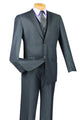 Cheap Priced Suit  - Mens Basic 2 Button Vested Slim Fit Charcoal Suit