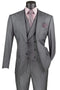 Cheap priced Suit - Men's Summer Sharkskin Charcoal Suit With Double Breasted Vest