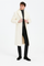 Men’s Ivory Full-Length Overcoat with Luxurious Faux Fur Shawl Collar – Winter Dress Coat