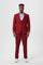 Cheap priced Suit - Men's Vested One Button Peak Lapel Stacy Adams Designer Cherry Red Suit