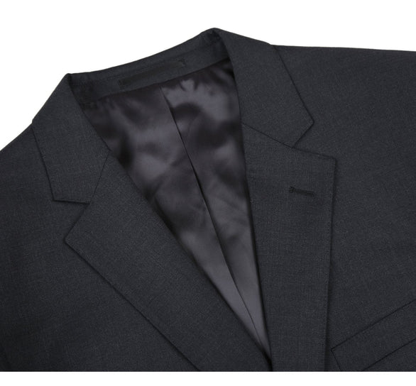 Renoir Clothing - Renoir Suit - Renoir Fashion - Super 140s Wool Two Button Classic Fit Charcoal  Renoir Suit