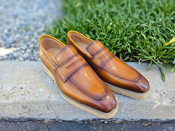 Carrucci Patina Burnished Penny Loafer