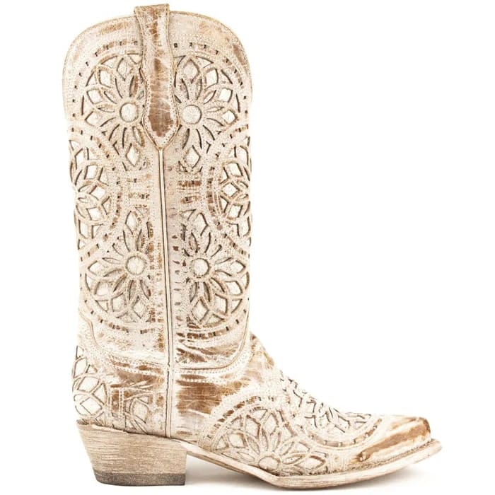 Ferrini Women's Mandala Snip Toe Boots Handcrafted - Shaby Chic Brown - 6B