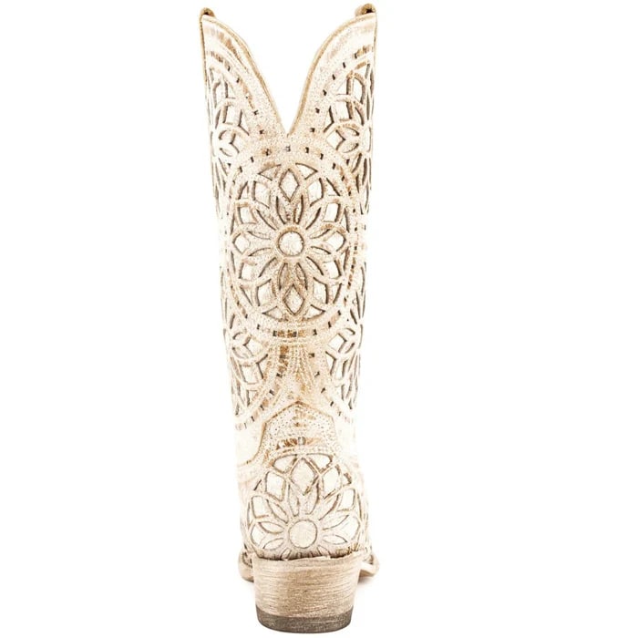 Ferrini Women's Mandala Snip Toe Boots Handcrafted - Shaby Chic Brown - 6B