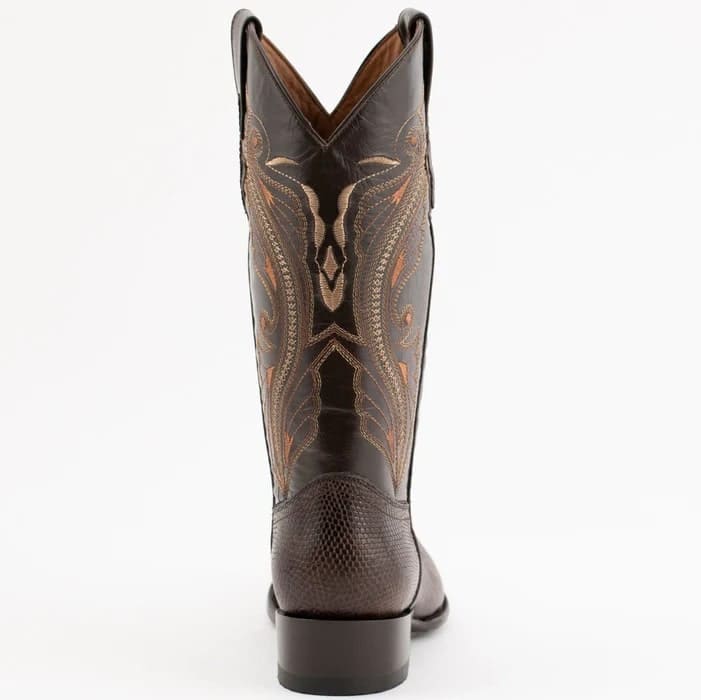 Ferrini Men's Taylor Lizard Round Toe Handcrafted - Chocolate - 6D