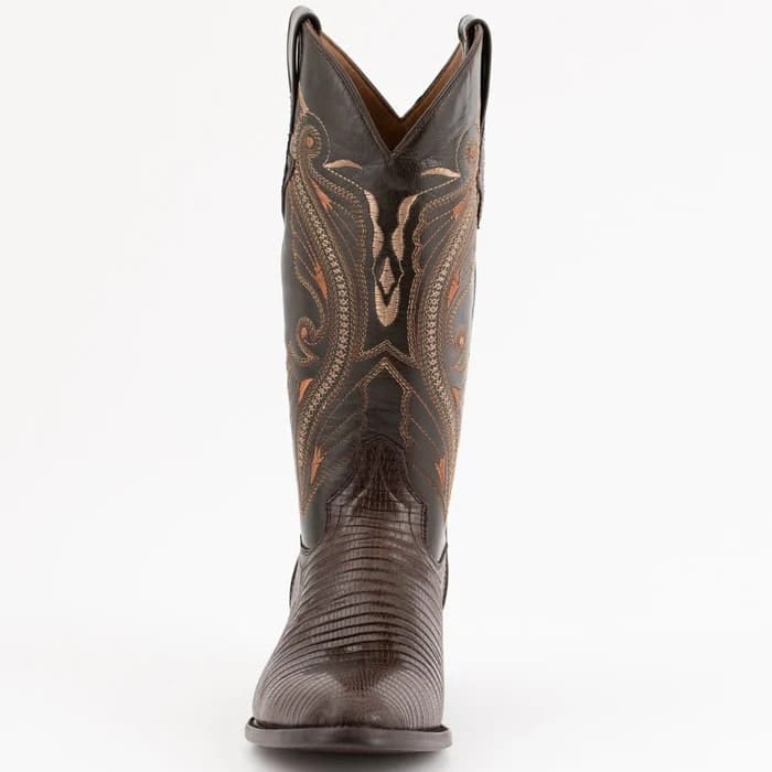 Ferrini Men's Taylor Lizard Round Toe Handcrafted - Chocolate - 6D