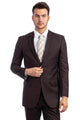 Cheap Priced Suit- Men's Two Button Basic Modern Fit Business Chocolate Suit