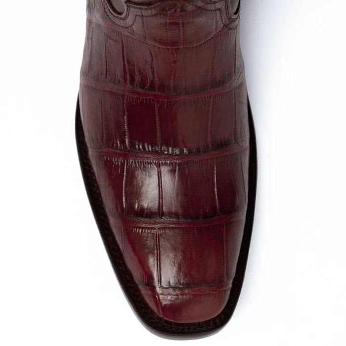 Ferinni Boot - Mens Dress Cowboy Boot  - Ferrini Men's Stallion Alligator Belly Boots French Toe Handcrafted Chocolate in  Chocolate - 8D