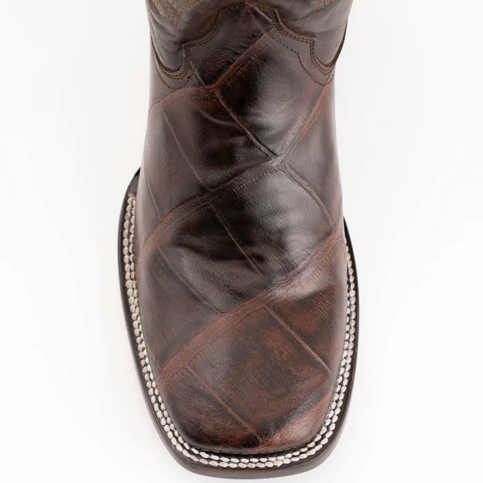 J Toe Cowboy Boots - J Toe Western Boots - Ferinni Boot - Mens Dress Cowboy Boot  - Ferrini Jesse Men's Print Alligator Boots Handcrafted Chocolate   in Chocolate Color - 8.5D